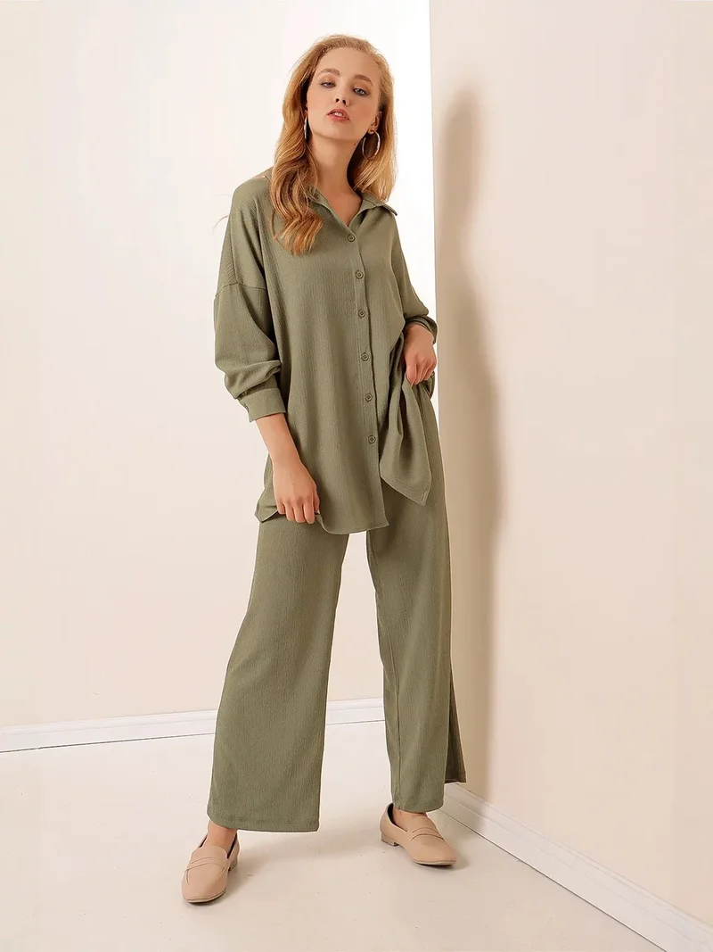 بيغ دارت طقم بيجامة محبوك بأكمام طويلة من